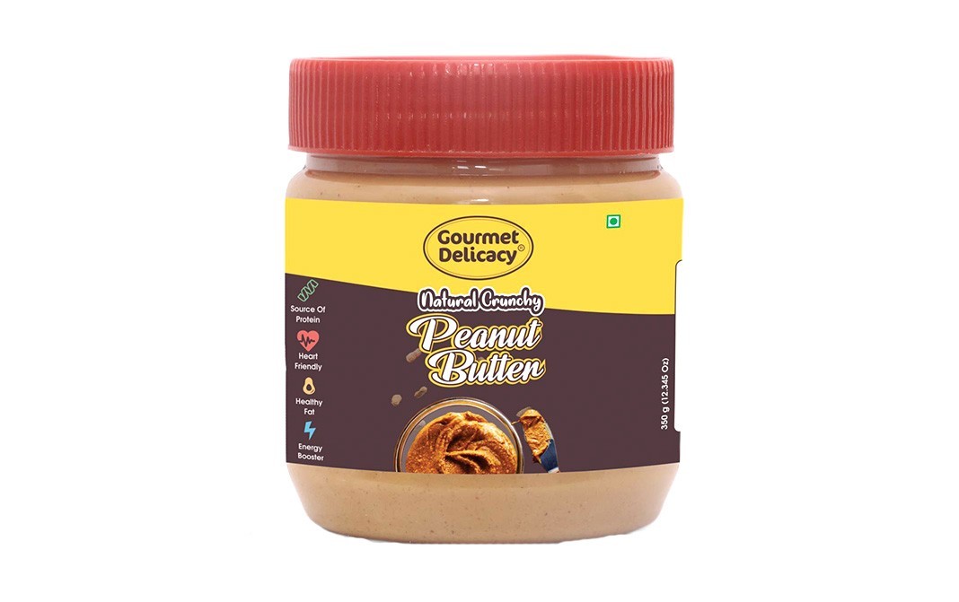 Gourmet Delicacy Natural Crunchy Peanut Butter   Plastic Jar  350 grams